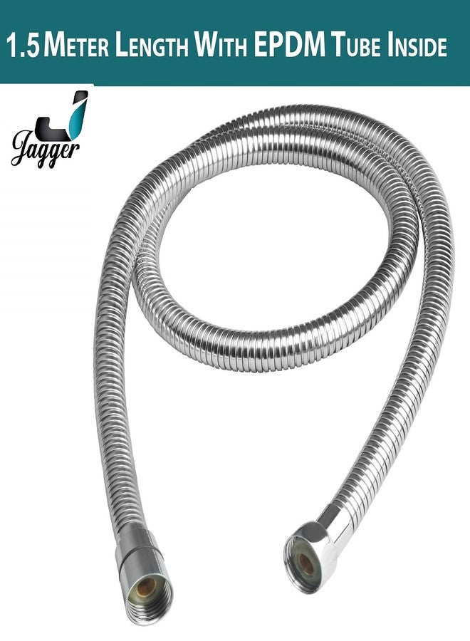 Jagger Chromed Stainless Steel Finished With Double-Buckle Flexible Shower Hose Hand Shower Hose Shower Tube, Health Faucet Tube, Flexible Tube (1.5 Meter) - Image 4